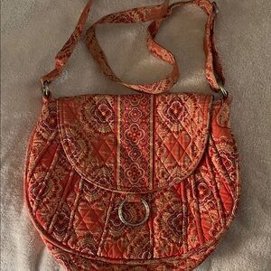 Vera Bradley Orange Patterned Hobo Bag